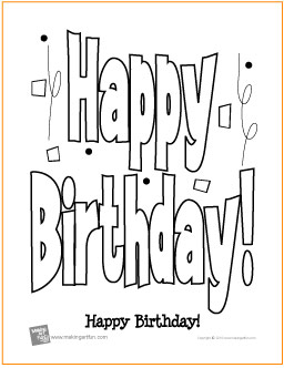 Happy Birthday Coloring Pages on Happy Birthday    Free Printable Coloring Page