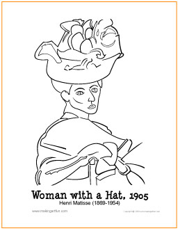 Woman with a Hat | Free Printable Coloring Page