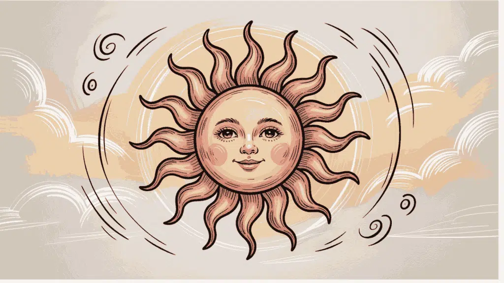 Digital Swirly Spiral Sun