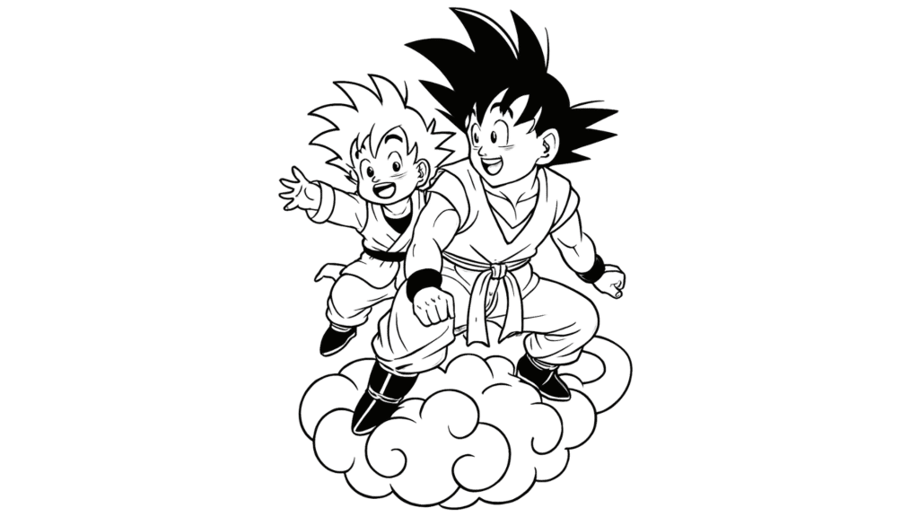 Goku & Goten Flying Together