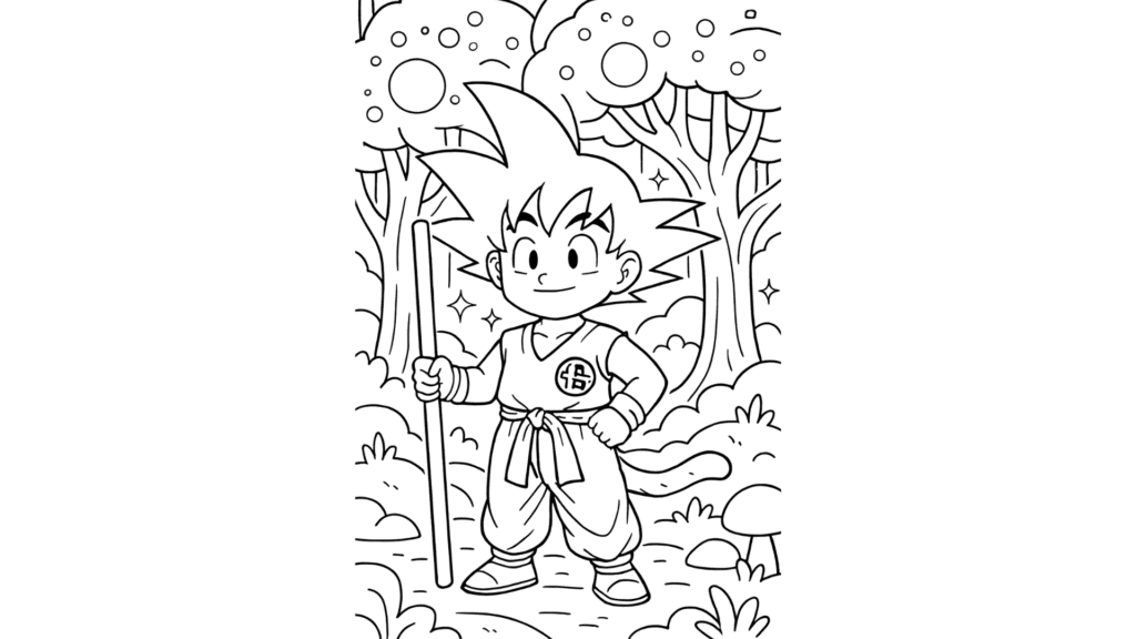 Goku in a Magical Forest
