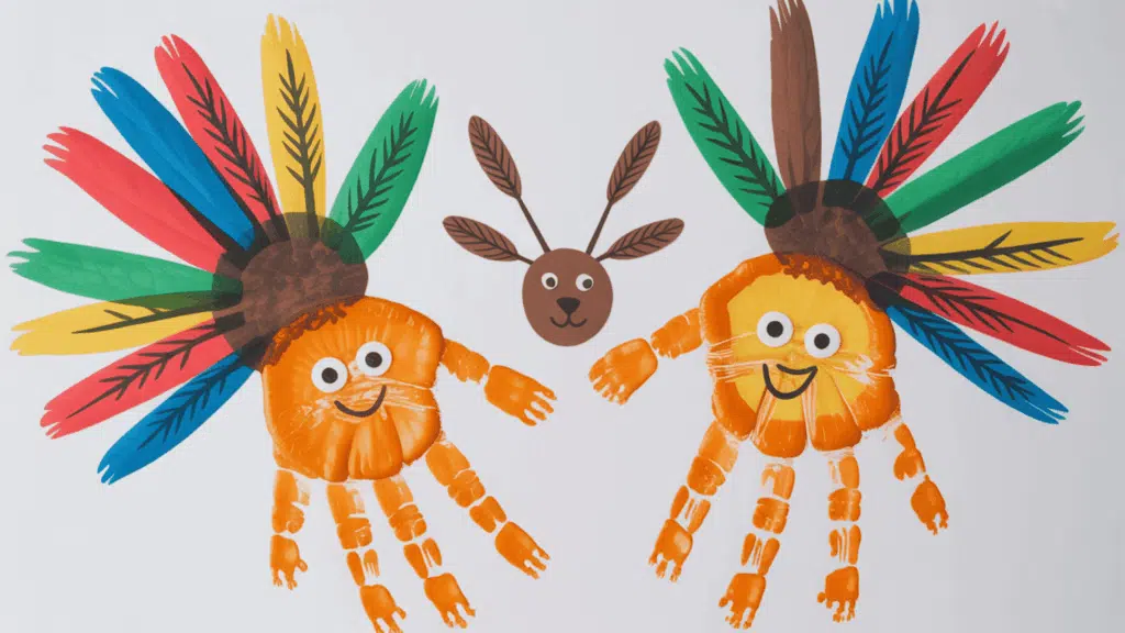 Handprint Animal Art native american crafts