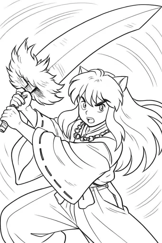 Inuyasha Battling with Tessaiga