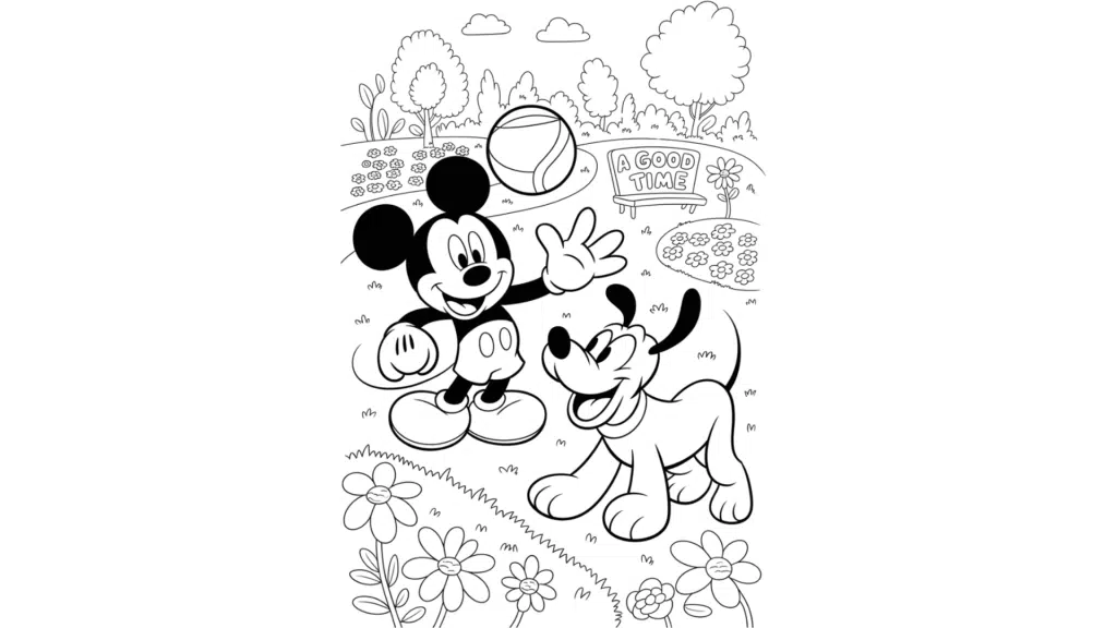 Mickey & Pluto at the Park