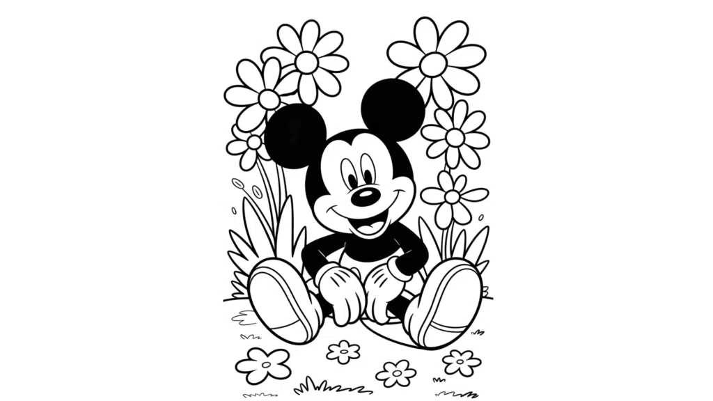 Mickey Sitting with Open Legs