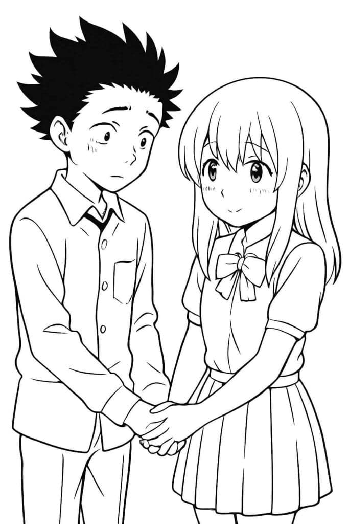 Shoya and Shoko Holding Hands
