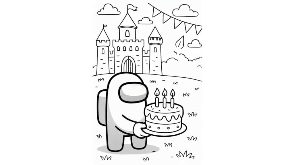 Birthday Party Crewmate with Cake