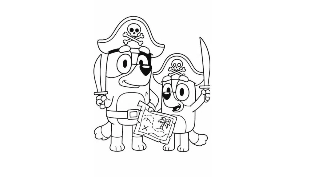 bluey and bingo in superhero costumes with capes and mask