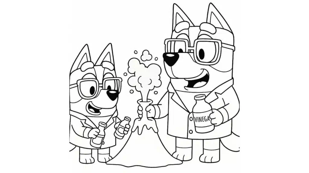 bluey family coloring pages science project with bandi