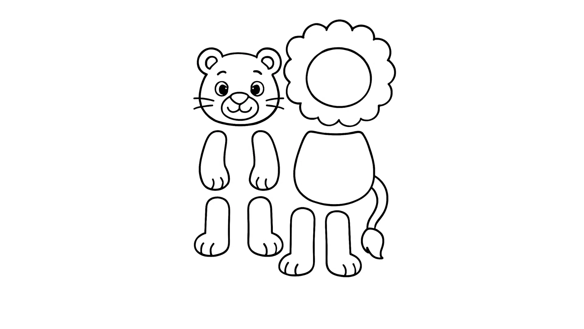 Build a Lion Cut and Paste Puppet