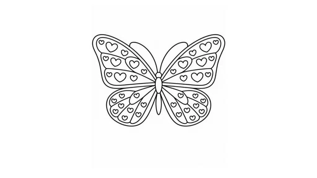 Butterfly with Heart Patterns
