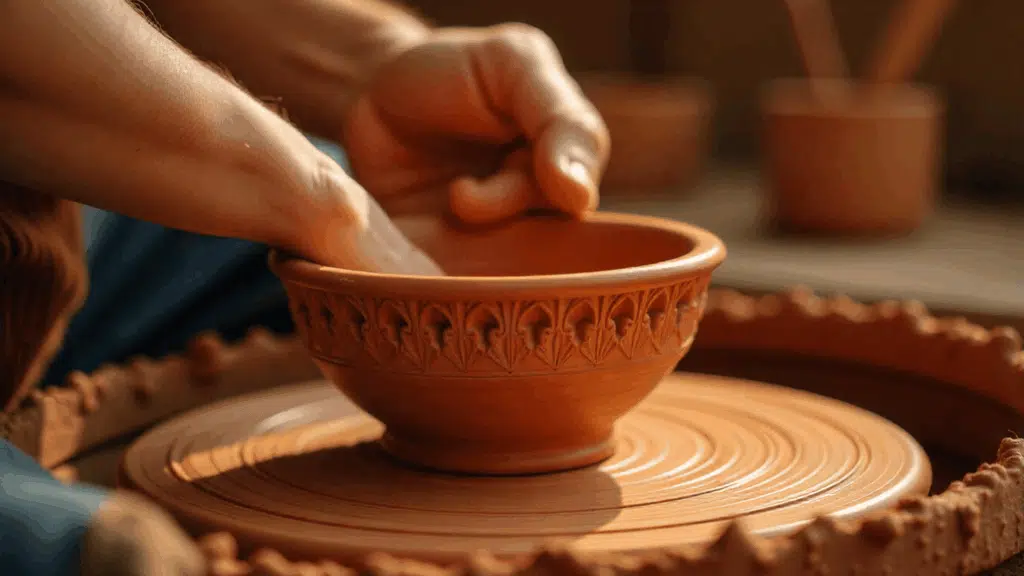 carving incising clay technique