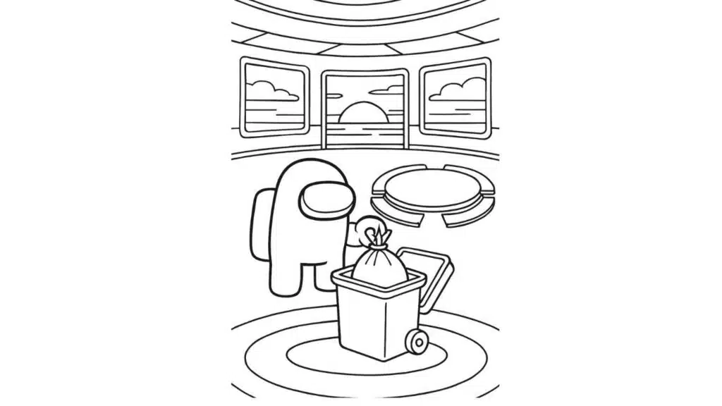 Crewmate Emptying Trash in Cafeteria