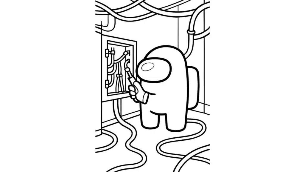 Crewmate Fixing the Electrical Panel