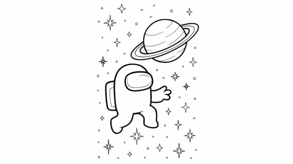 Crewmates Floating in Outer Space with Stars