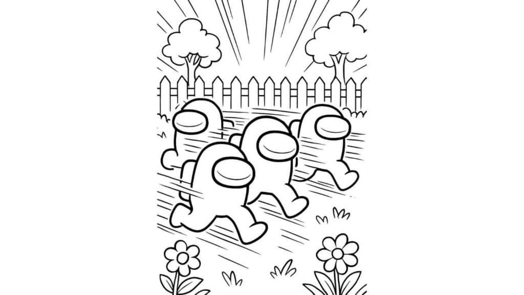 Crewmates Running Together in a Hurry