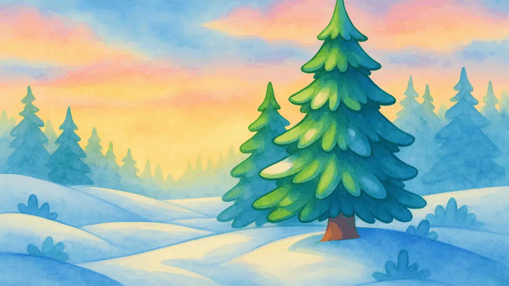 a beginners winter tutorial on how to paint snow