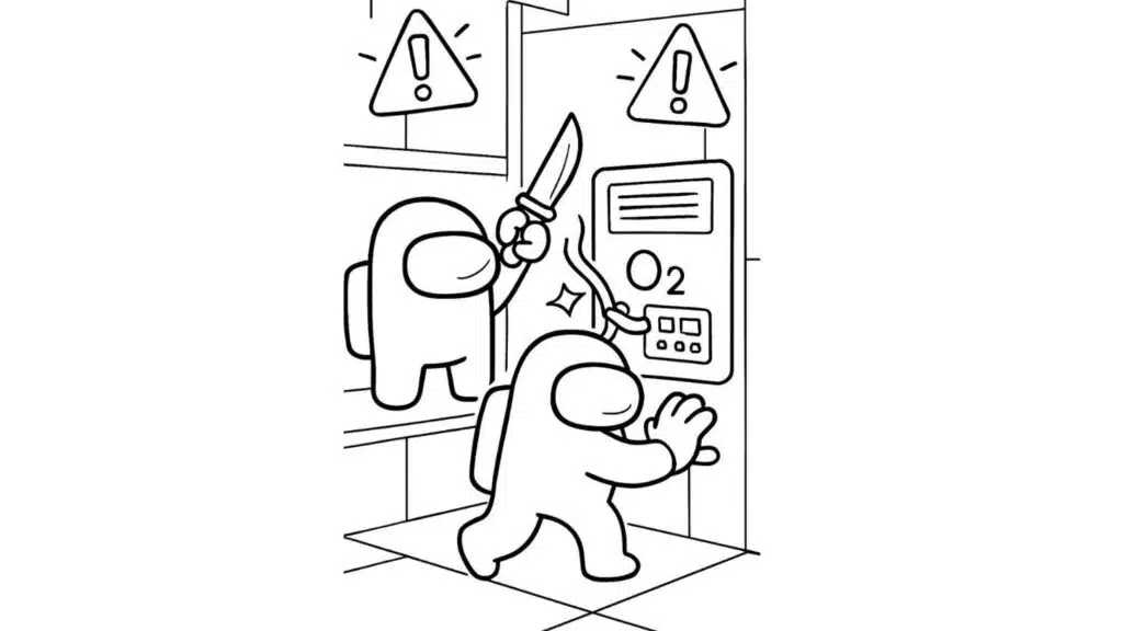 Impostor Chasing a Crewmate with a Knife