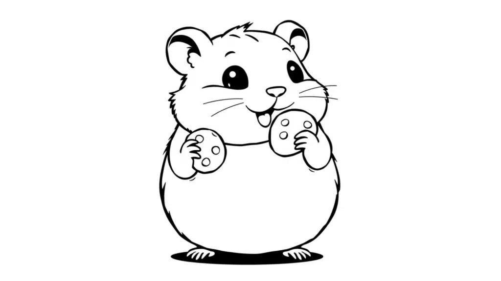 Chubby Hamster Holding a Cookie