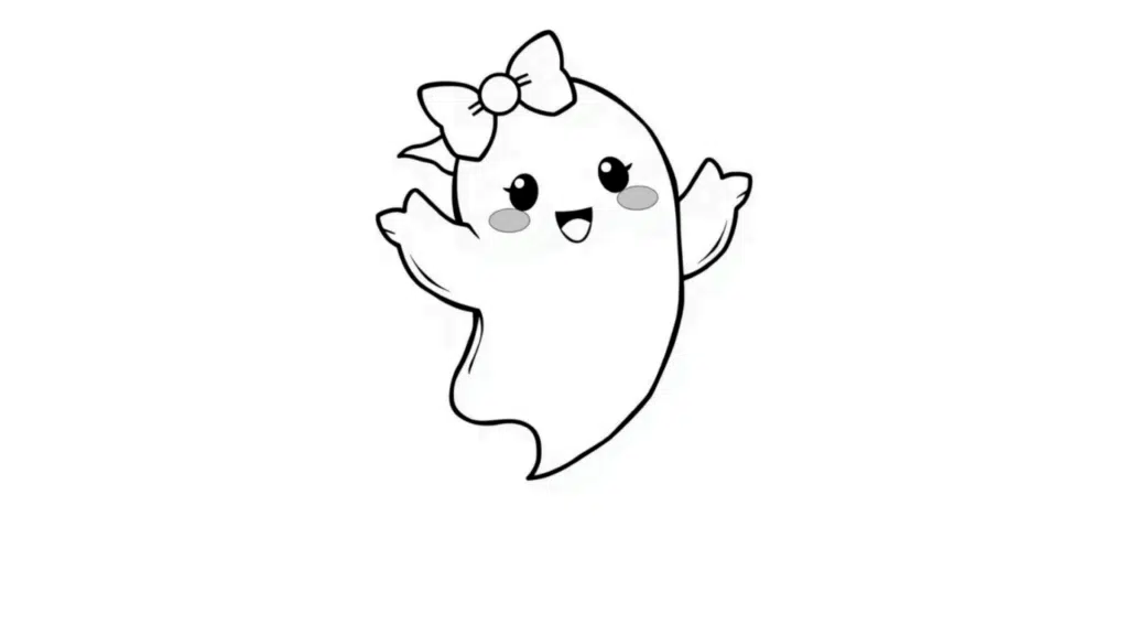 Cute Ghost with a Bow