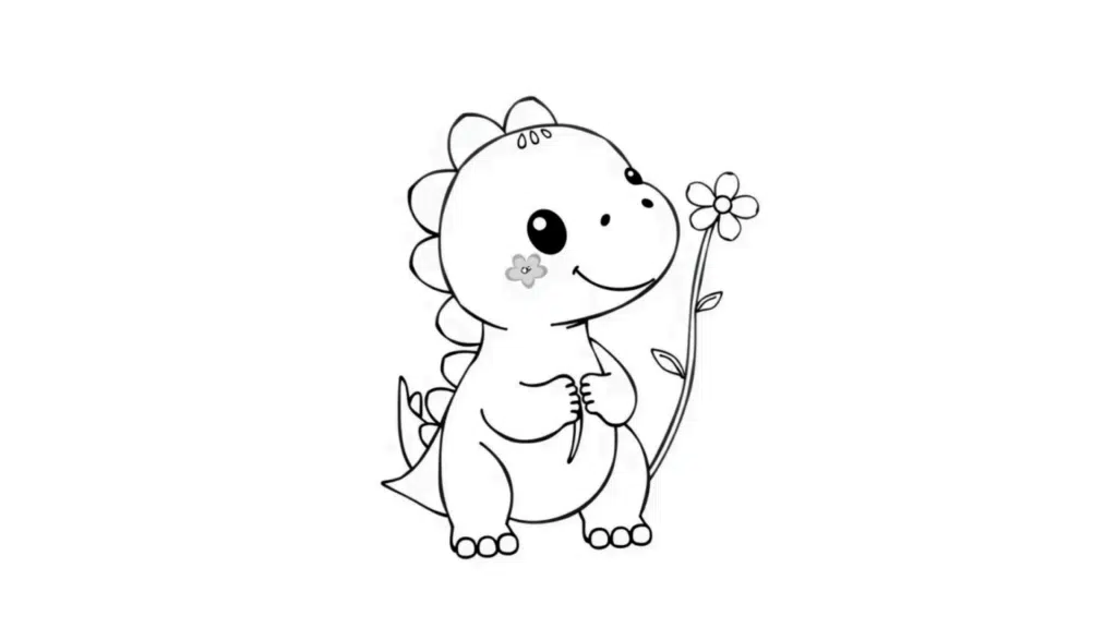 Dinosaur with Flower
