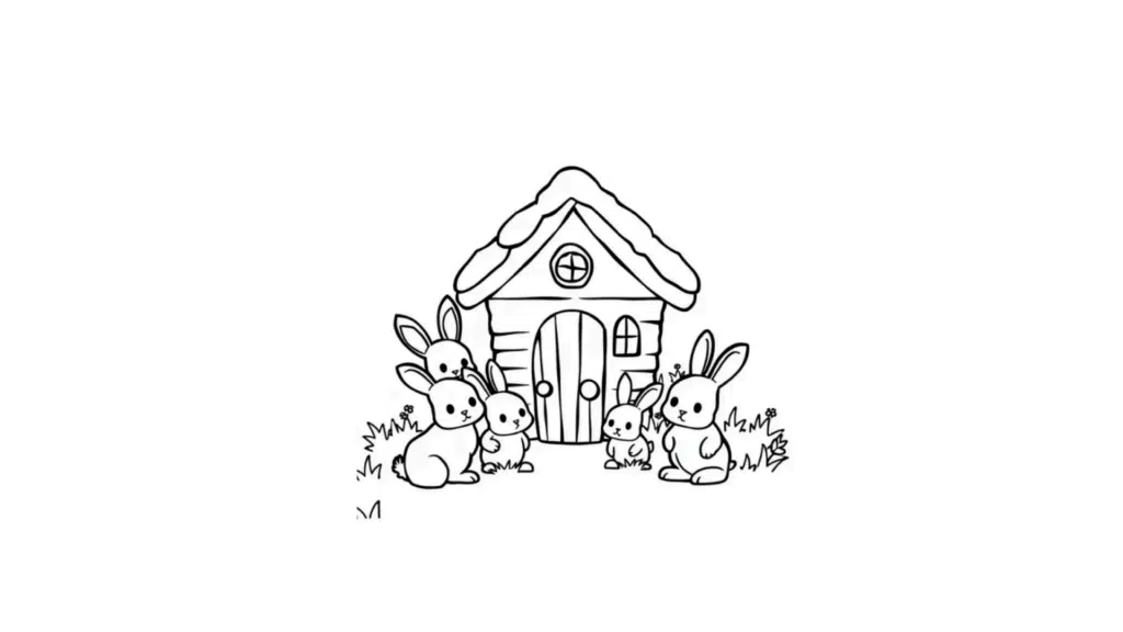 Kawaii Chibi House with Bunnies