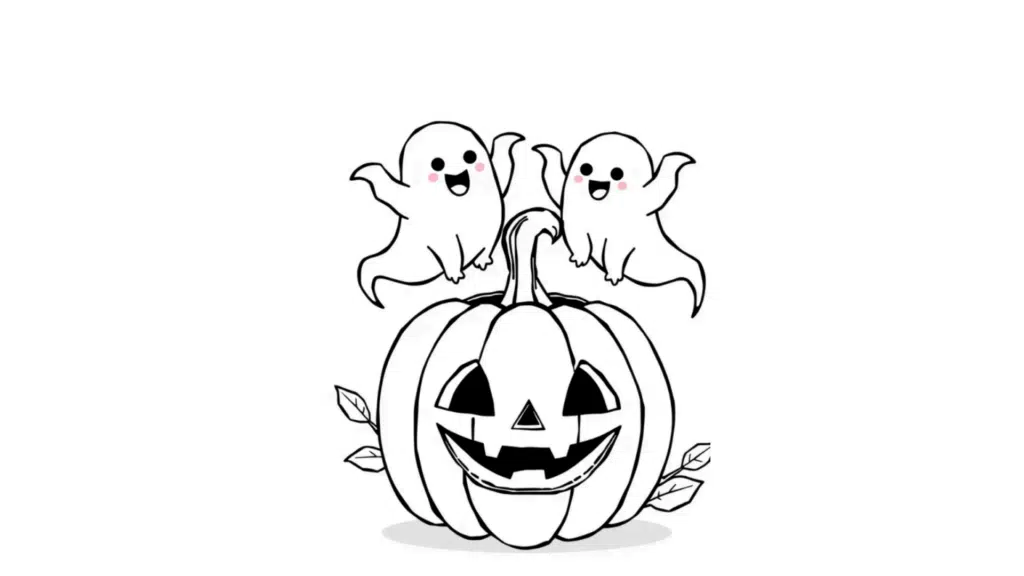 Naughty Ghosts around Jack-O-Lantern