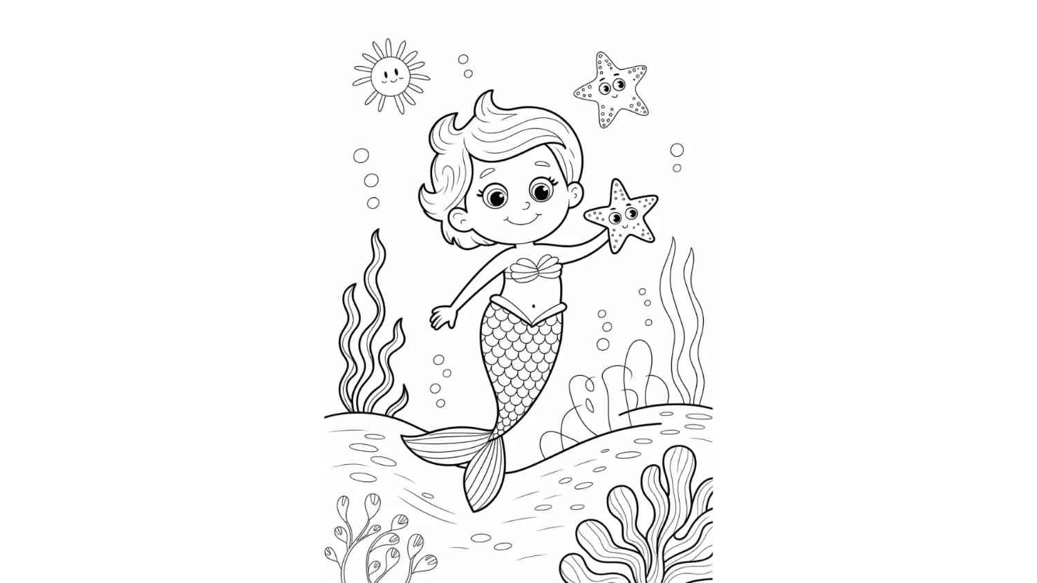 Mermaid with a Starfish Friend