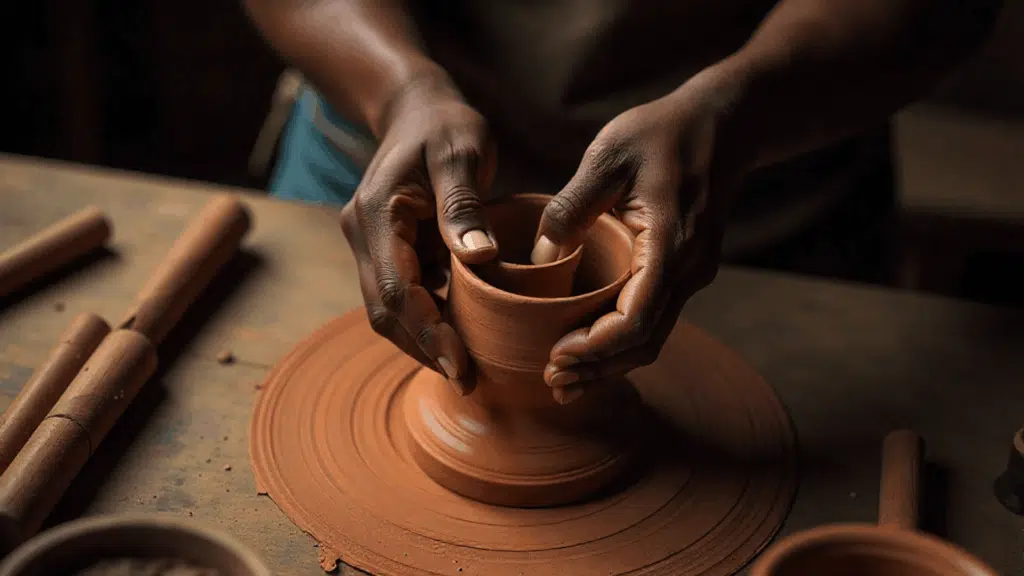 pinching clay technique