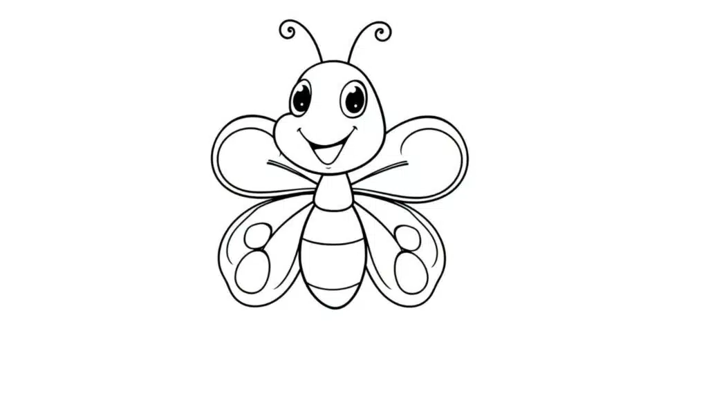 Smiling Cartoon Butterfly