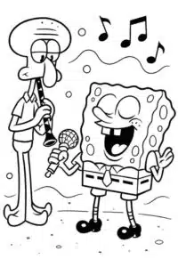 SpongeBob and Squidward Playing Music
