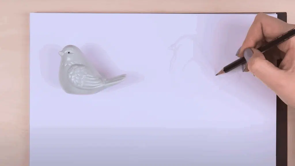 starting your sketch the bird figurine