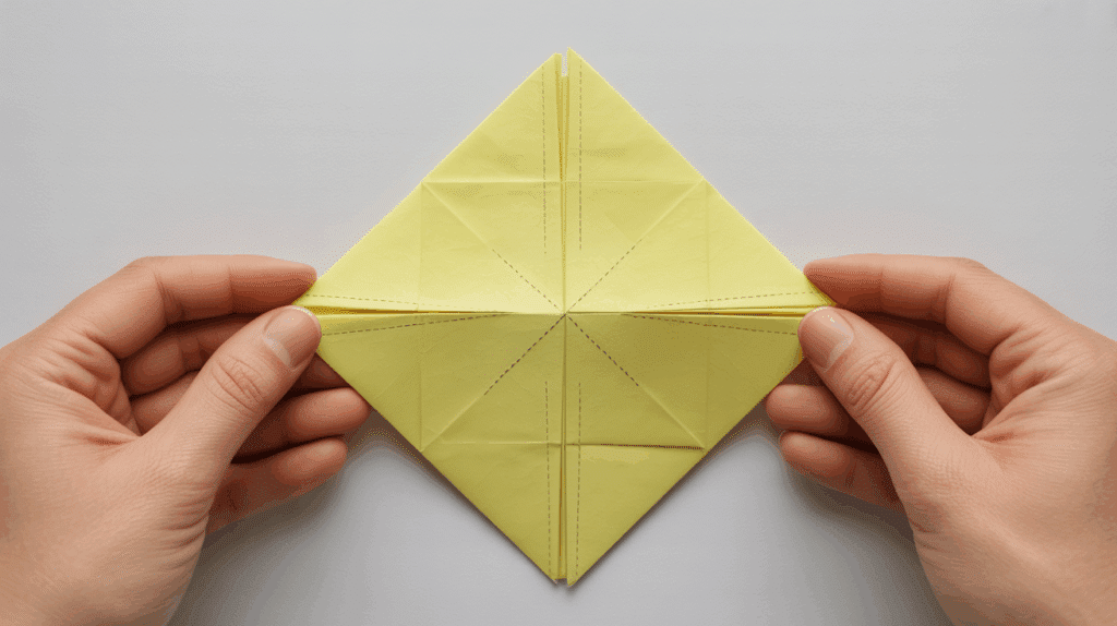 Step 2 shaping the sides origami paper