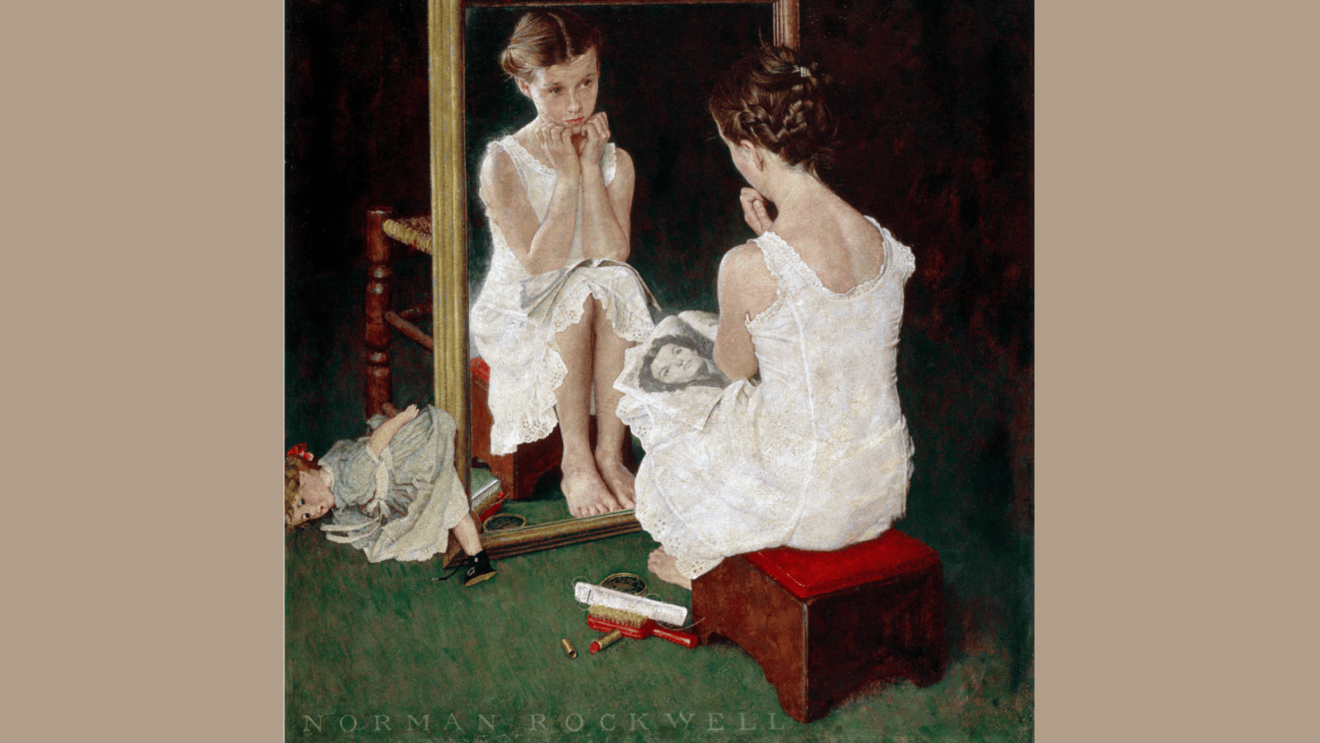 girl at mirror