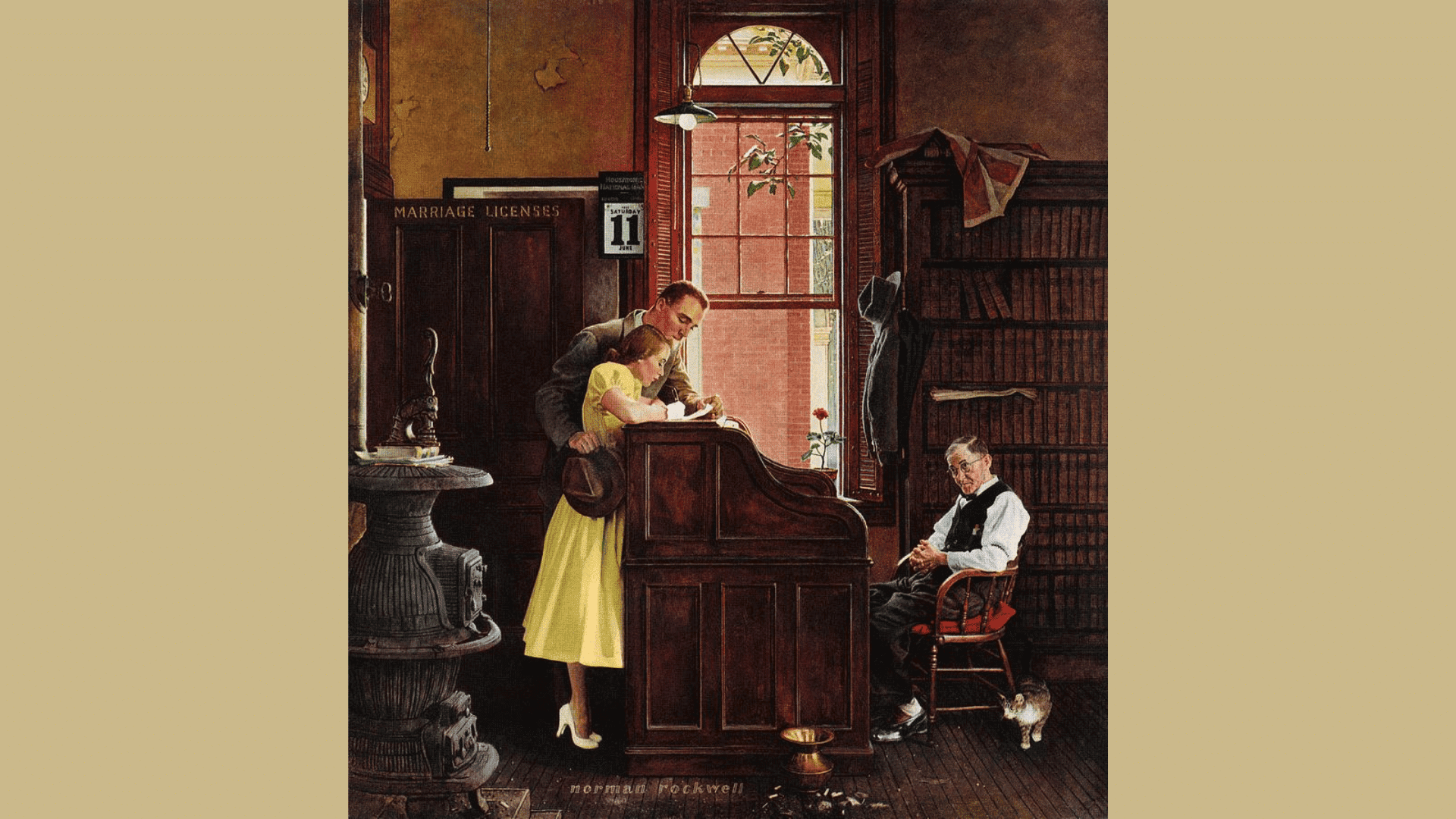 the marriage license