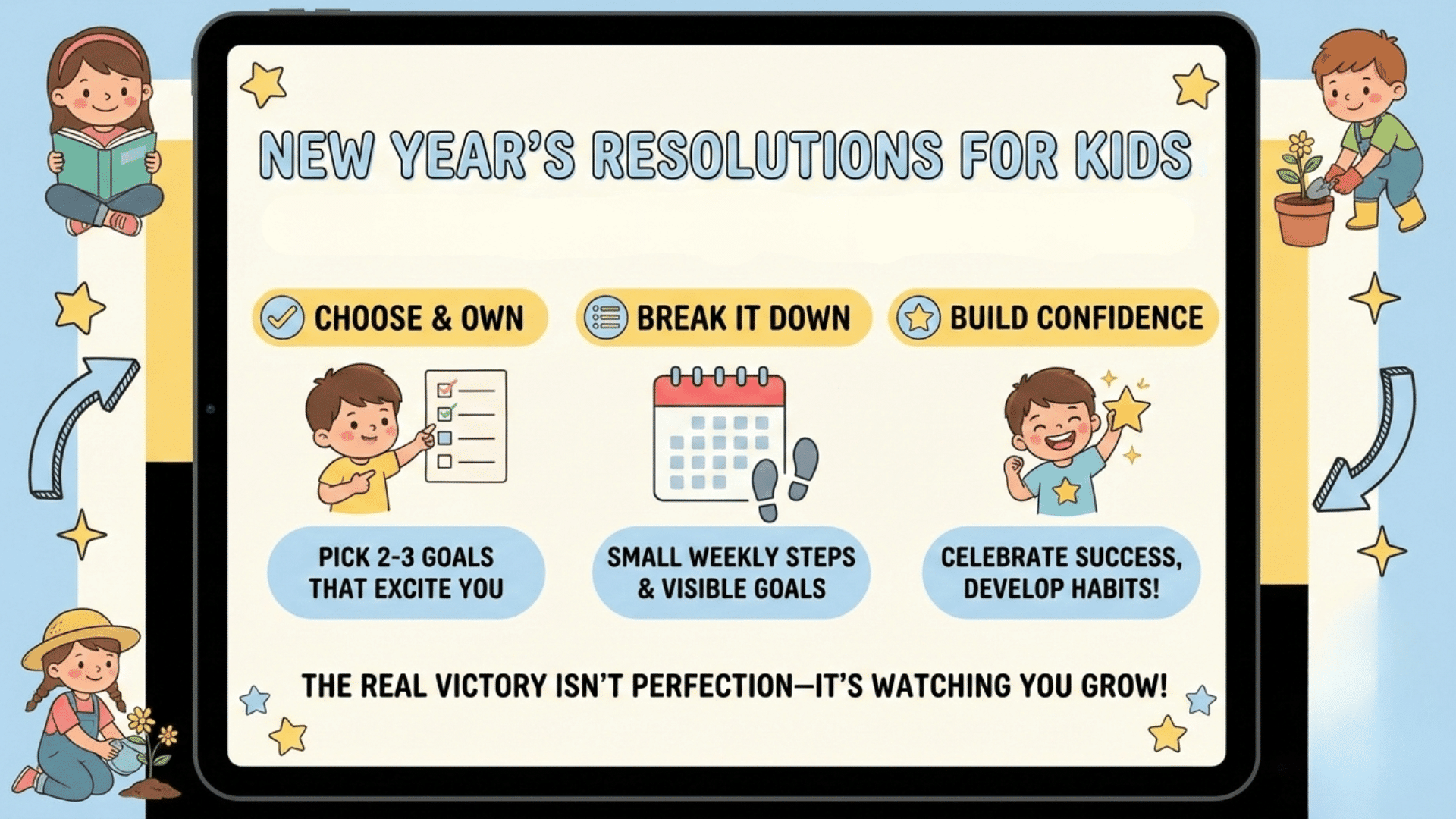 45 Inspiring New Year's Resolutions for Kids