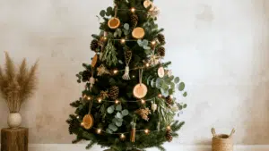 natural wood and greenery tree