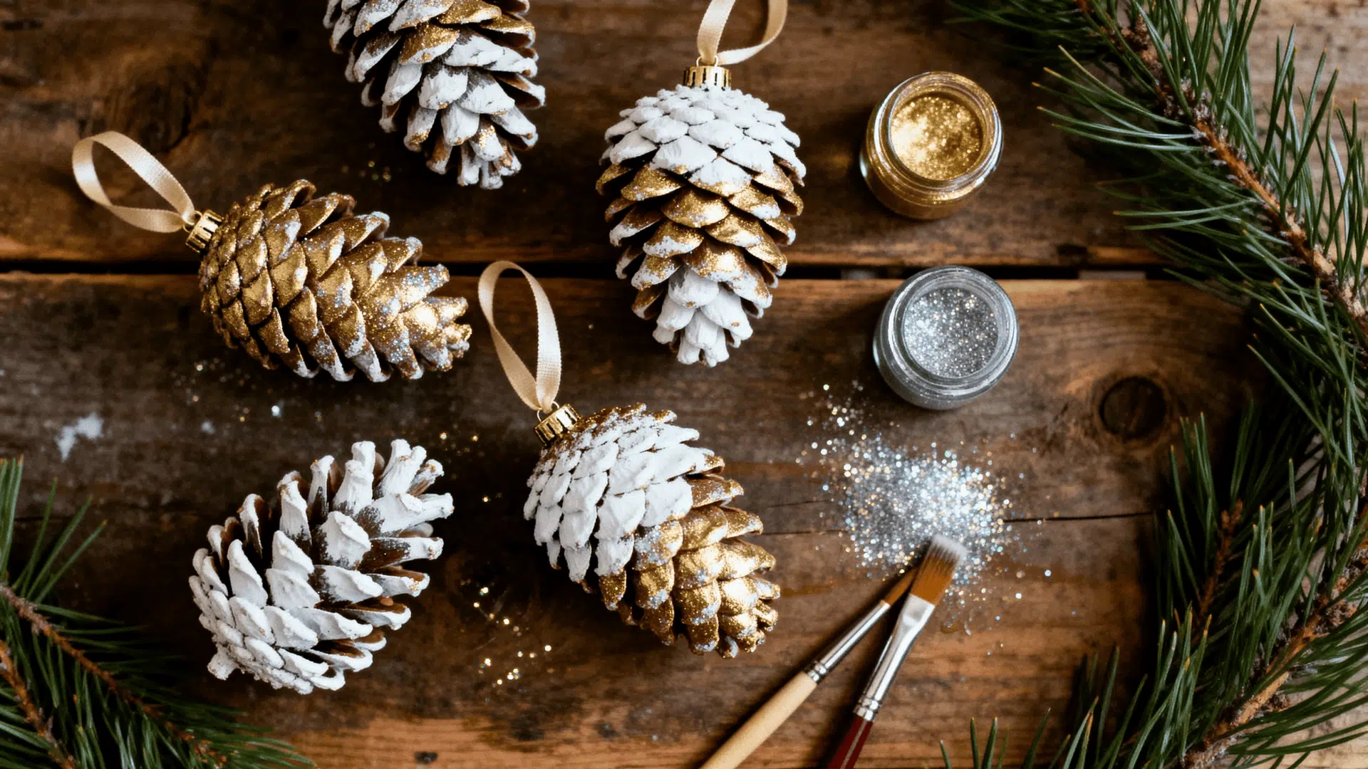 painted pinecone ornaments