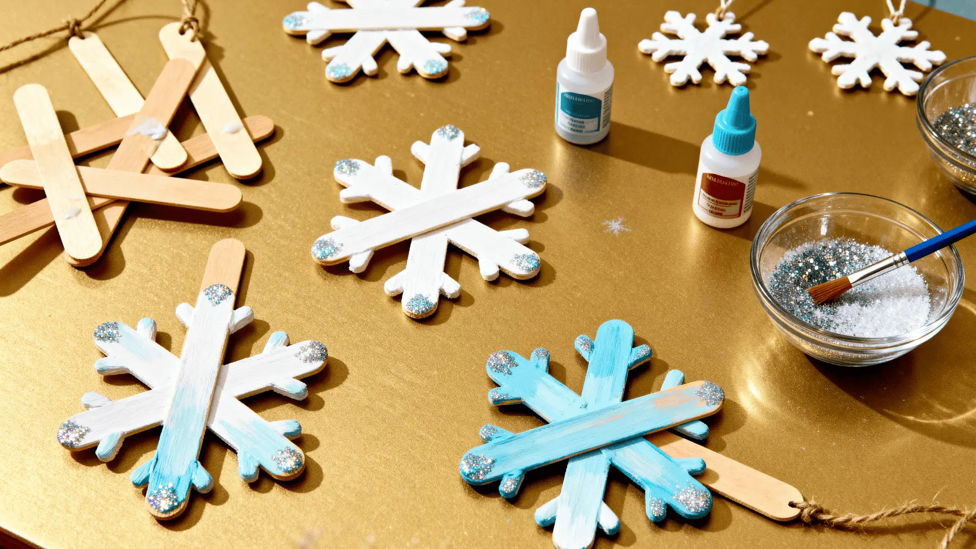 popsicle stick snowflakes