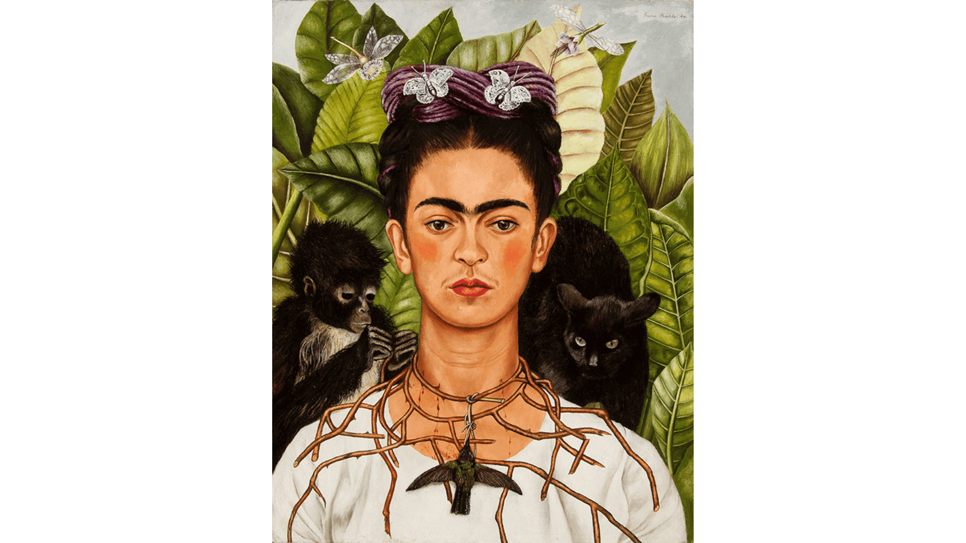 _self portrait with thorn necklace and hummingbird img