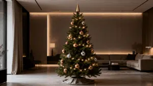 single metallic accent tree