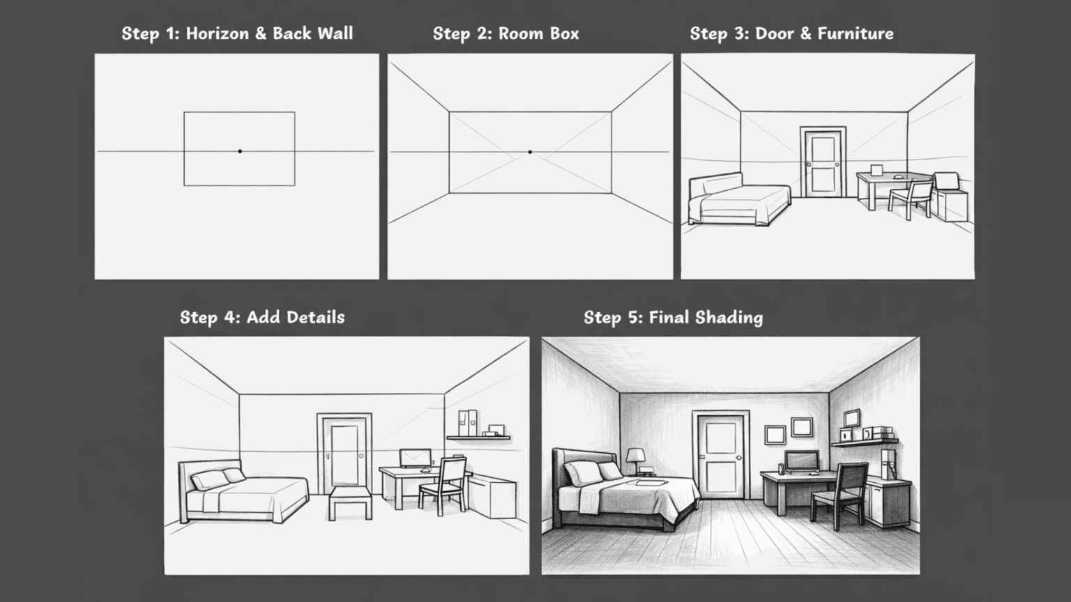 Draw a Room with 1-Point Perspective Step by Step Guide - Making Art Fun