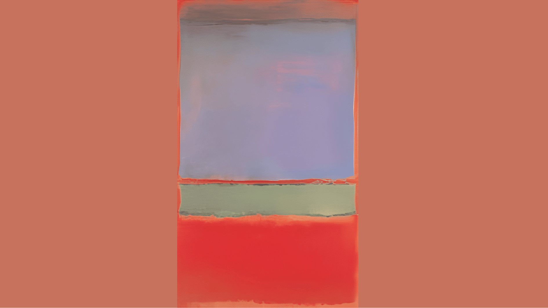 mark rothko abstract painting with large soft color blocks in violet, green, and red tones