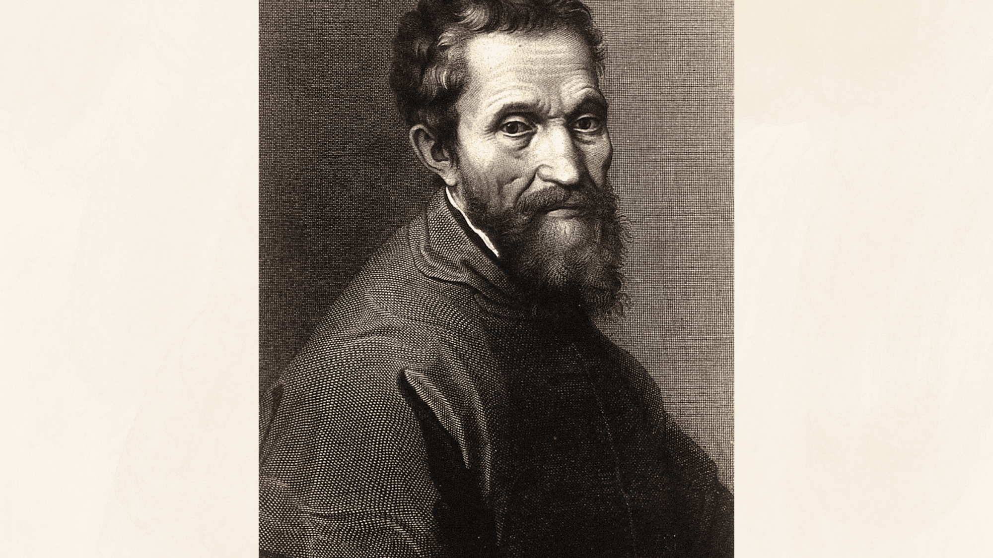 portrait of michelangelo showing the famous renaissance sculptor and painter