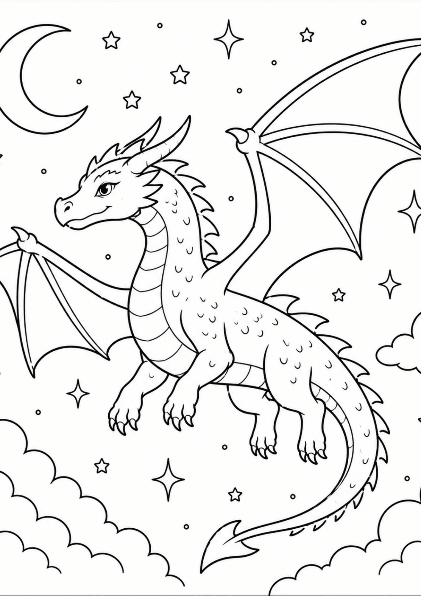 dragon-with-stars-coloring-page