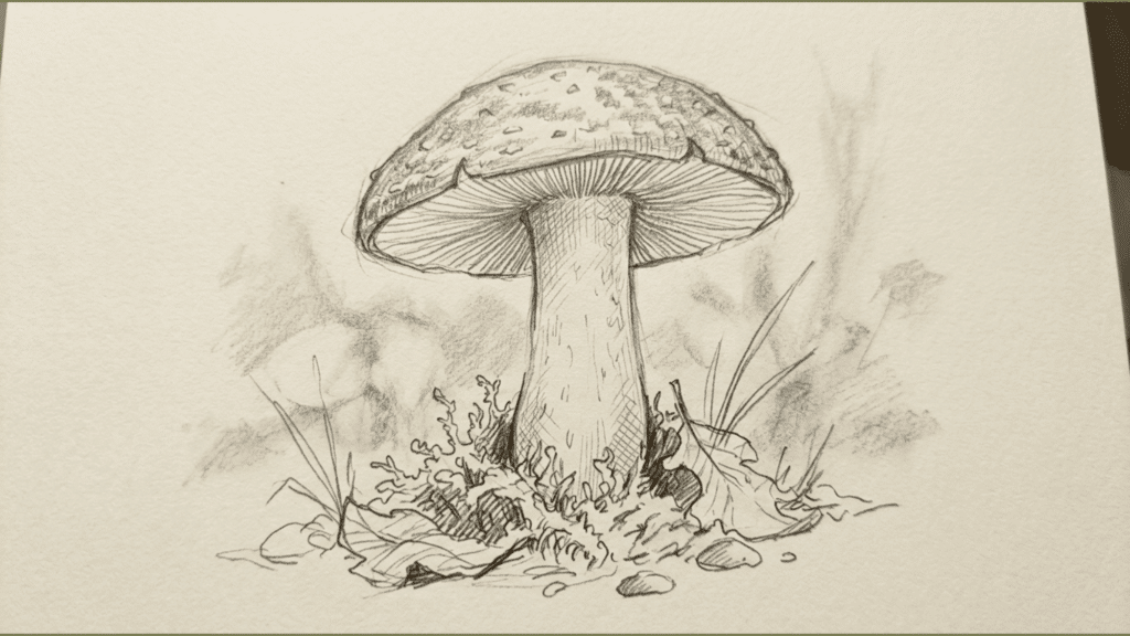 mushroom-pencil-sketch