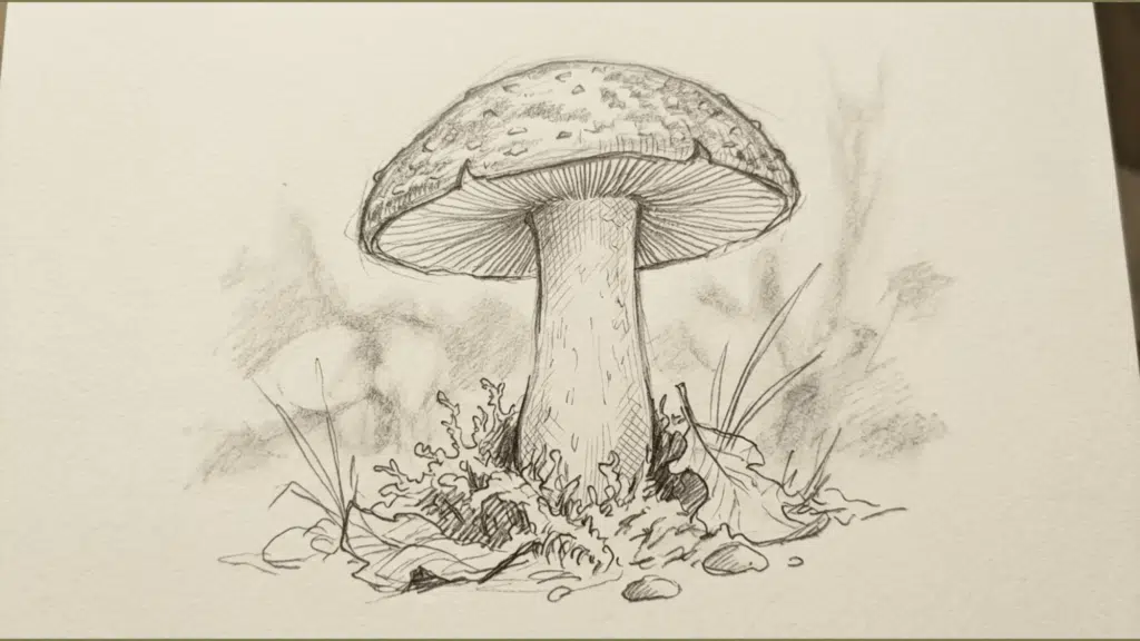 mushroom-pencil-sketch