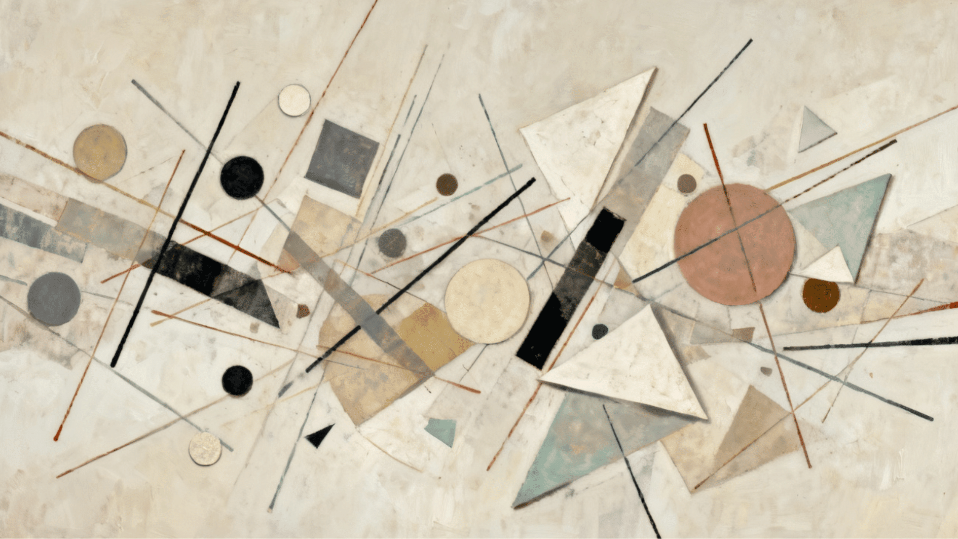 abstract art showing random rhythm with scattered shapes lines and balanced movement