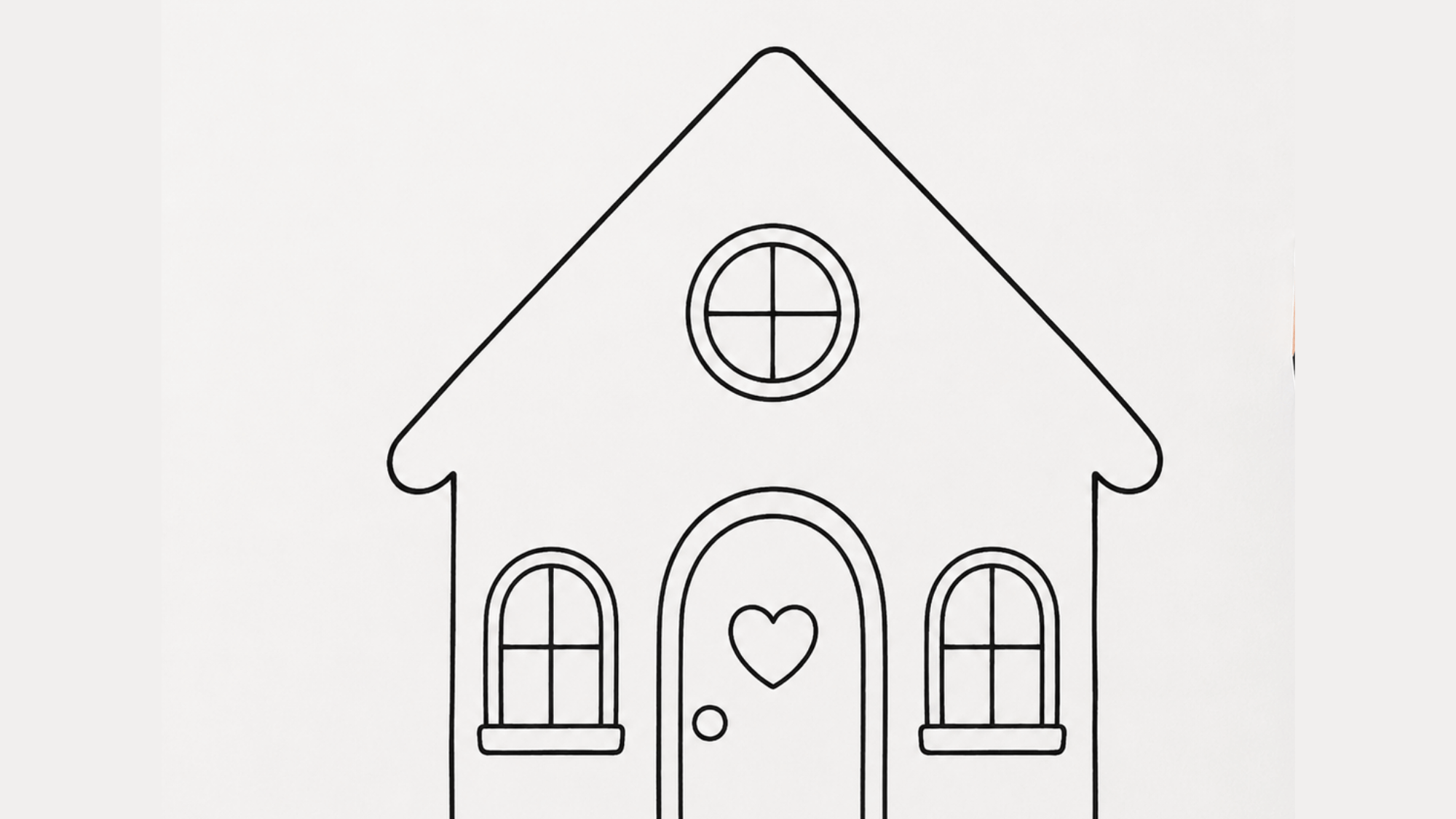 gingerbread house drawing with detailed doors and windows added for a festive holiday look