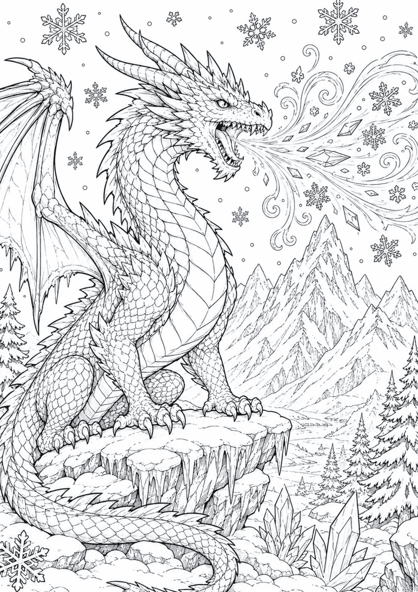 snow-dragon-coloring-page